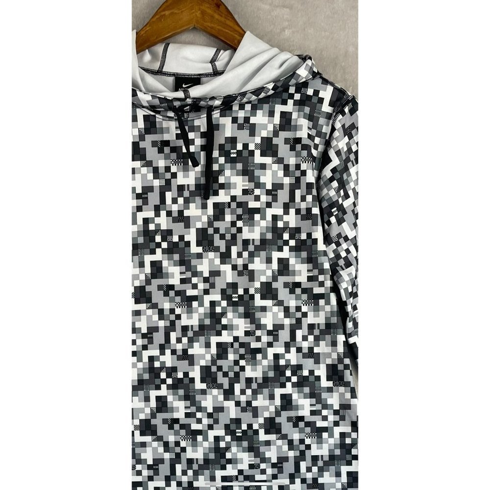 Nike Pro Hyperwarm Dri-Fit Hoodie Womens Large Pixel Gray Black - Picture 4 of 10
